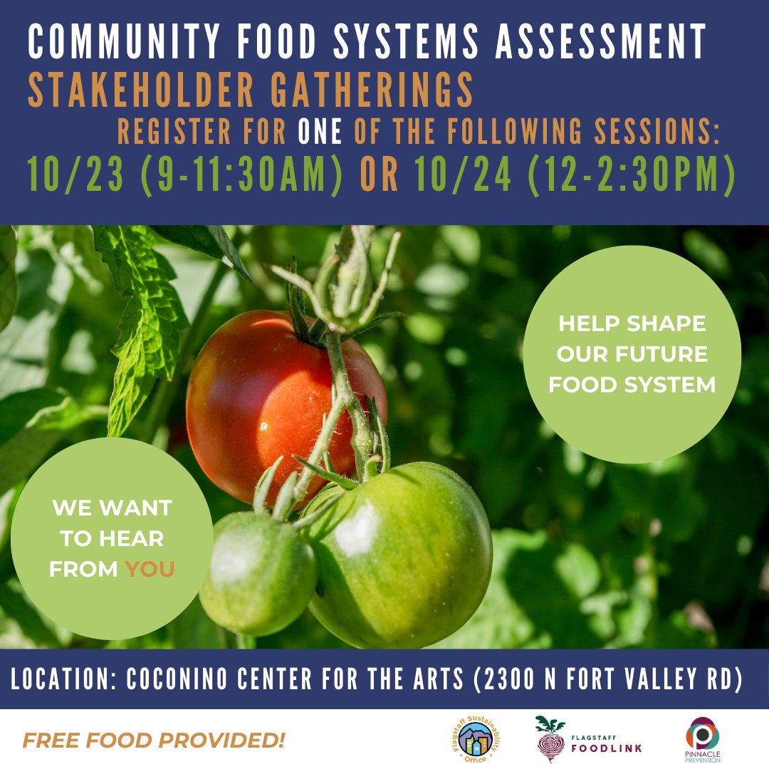 📢 Community Food Systems Assessment Stakeholder Gatherings coming up on 10/23 and 10/24! Learn more &amp; RSVP here:  //docs.google.com/forms/d/e/1FAIpQLScr1l-uO_3fFwPQDM5dF4pc9WucBJ0shdRq-LiE8n2RY6k4yg/viewform