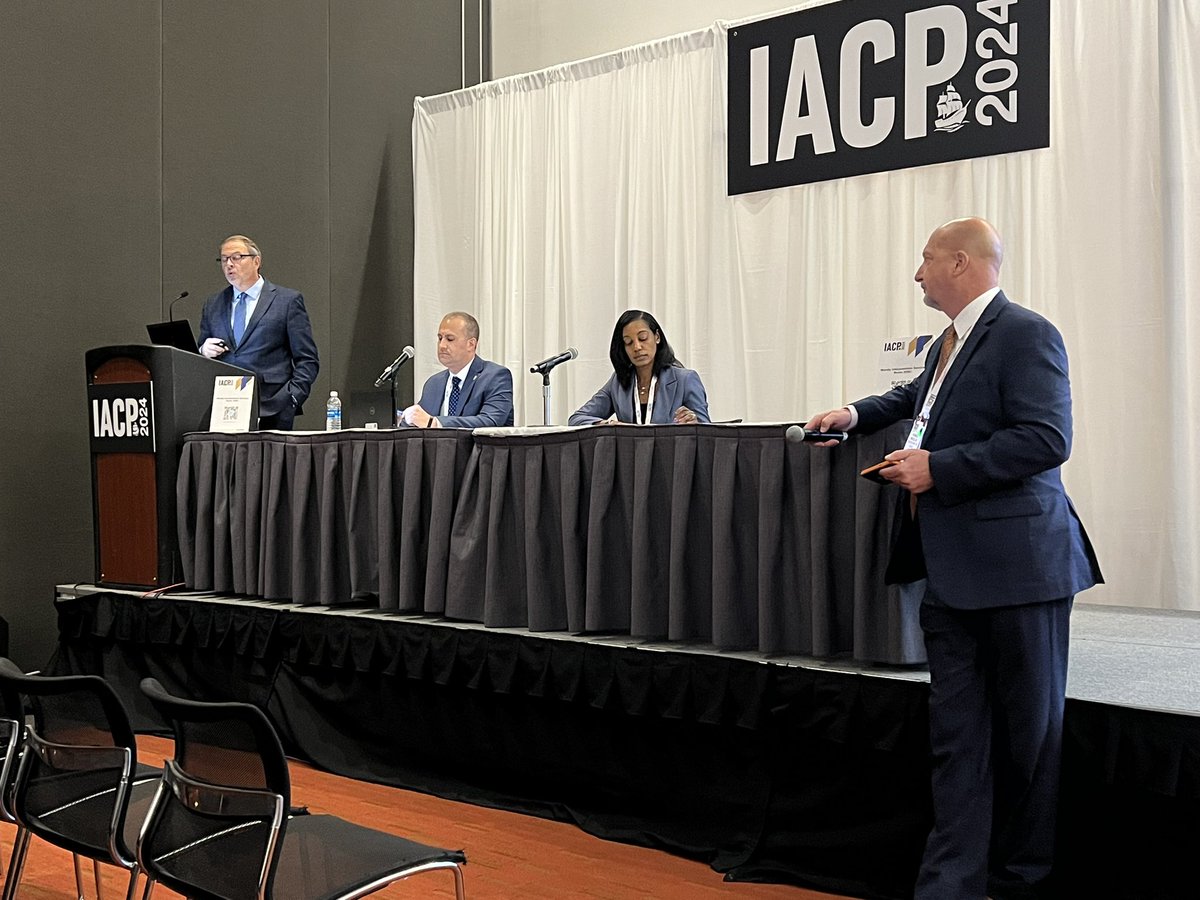 Executive Director Craig Hartley <a href="/CALEA_org/">CALEA</a> Jim Burch, President <a href="/PolicingInst/">National Policing Institute</a> Chief Estella Patterson <a href="/raleighpolice/">Raleigh Police</a> and Deputy Chief John Lieb <a href="/FairfaxCountyPD/">Fairfax County Police</a> present on “Lessons Learned from DOJ Pattern or Practice Investigations” #IACP2024 in Boston