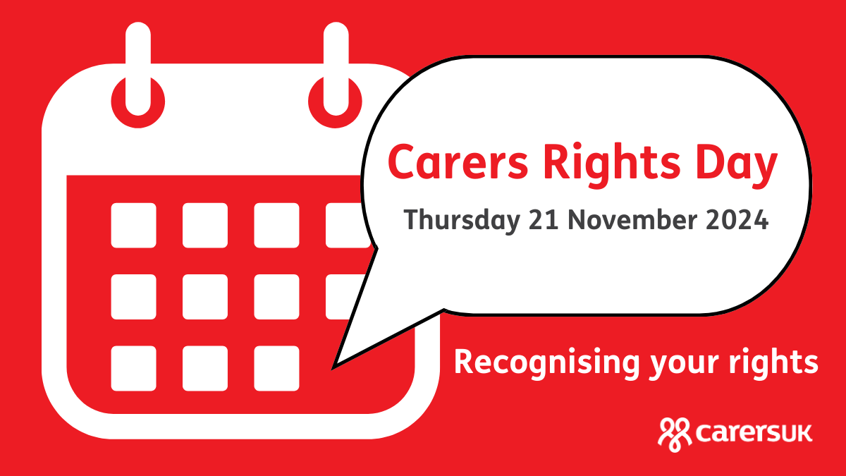 One month to go! 🗓️

Carers Rights Day is on 21 November. Spread the word to help carers  recognise their rights

#RecogniseCarersRights, #CarersRightsDay, #CarersUK   carersuk.org/news-and-campa…