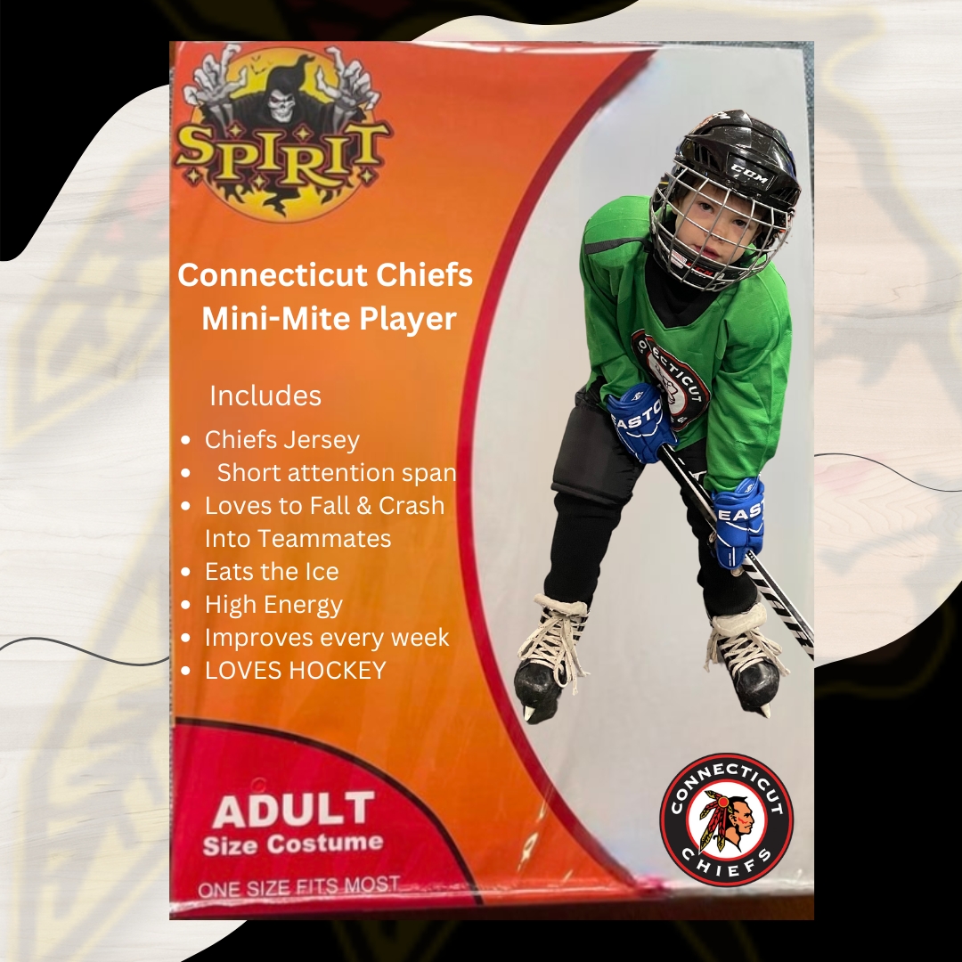 CTChiefsHockey's tweet photo. Halloween is right around the corner and our favorite costume is back! 😂
These won't last long. 

#ctchiefshockey #spirithalloween #hockeycostume https://t.co/5rohATbH2q