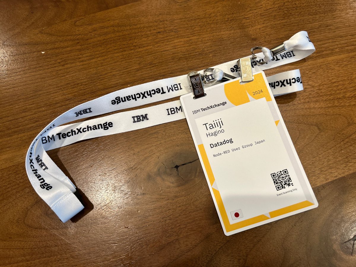 taiponrock's tweet image. I'm in #IBM #TechXchange 2024!
Now registered and grabbed the swags 😉
It's unique idea putting the own country's sticker on the badge for recognition!