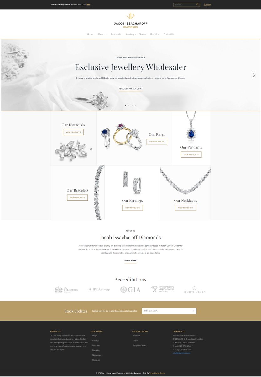a_hossain0's tweet image. Case Study: JI Diamonds eCommerce Website
📄 Built: Custom Platform
Designed by: Internal Design Team
👤 Client: USA
🎨 Features: Luxurious, high-end design, product customization, mobile-optimized, educational content
📈 Results: 30%
#React #Website #CodeWithAbulHossain
