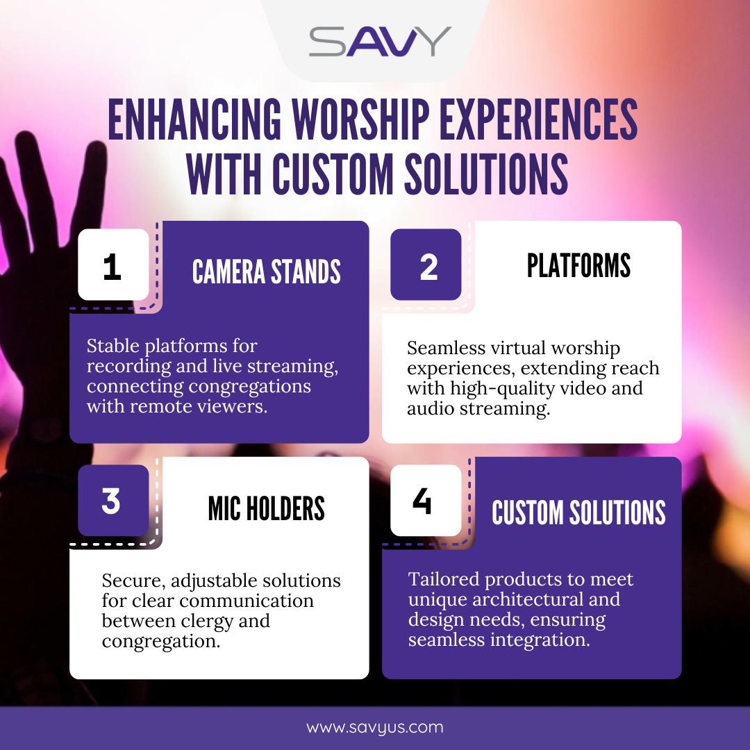 savy_solutions's tweet image. From livestreaming to seamless communication, SAVY’s innovative products help bring worship to new heights. Read more in our blog The Info Stand.

ow.ly/B3wV50TP0Ww

#ProAVGear #SAVY #PTZ #AVTech #CameraStability #CompactAVSolutions #AVInnovation #TechSavvy #AVIndustry