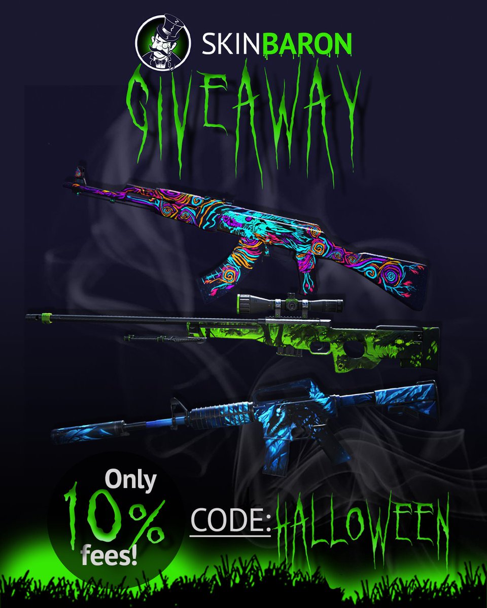 SkinBaron.com (@skinbaronen) on Twitter photo We have a nice HALLOWEEN giveaway for you 🎃
✅ Follow <a href="/SkinBaronEN/">SkinBaron.com</a> & <a href="/SkinBaronDE/">SkinBaron.de</a>
✅ Retweet
✅ Mark 2 friends
Giveaway ends 31.10.2024
One winner, thre prizes: Containment Breach MW, Nightmare FN, Nightwish FN 🎁 We have a nice HALLOWEEN giveaway for you 🎃
✅ Follow <a href="/SkinBaronEN/">SkinBaron.com</a> & <a href="/SkinBaronDE/">SkinBaron.de</a>
✅ Retweet
✅ Mark 2 friends
Giveaway ends 31.10.2024
One winner, thre prizes: Containment Breach MW, Nightmare FN, Nightwish FN 🎁