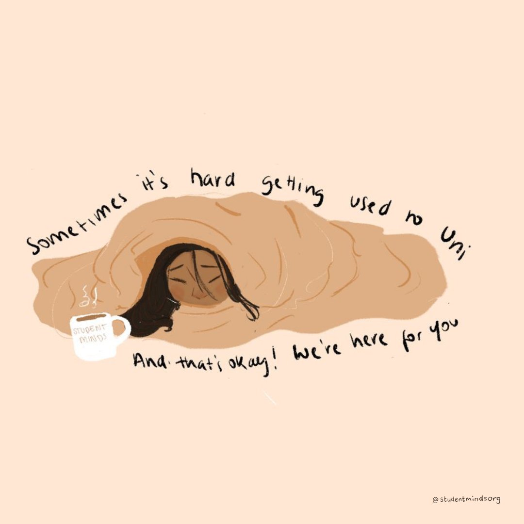 StudentMindsOrg's tweet image. Struggling to get used to uni and feeling really overwhelmed? That&apos;s okay, it just takes some time 🧡

Student Space has plenty of tips to help you get used to uni 👉 ow.ly/XJhB50TPE3F