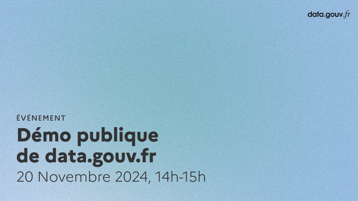 💥API, données restreintes, refonte de l'administration, moissonnage géographique, données de forte valeur : venez découvrir nos avancées et échanger lors de notre démo publique !

📍 20/11 à 14h

Pour s'inscrire : tally.so/r/mV1LAJ