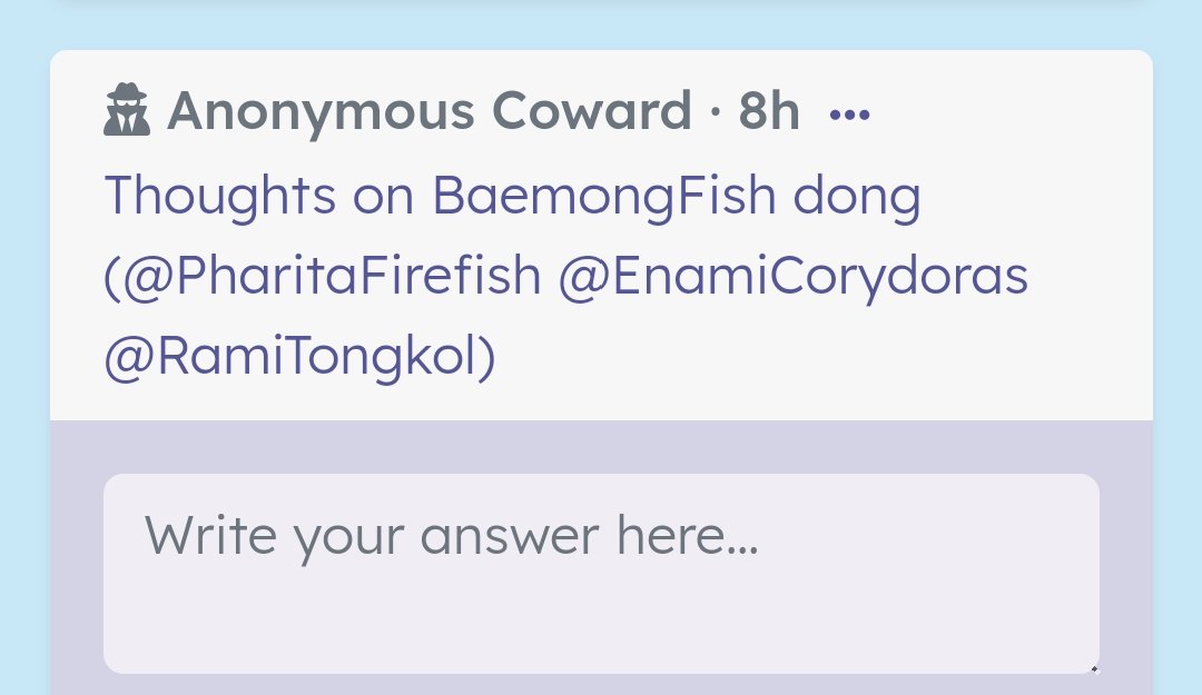 BublesGuppy's tweet photo. @UwonKoi @SunghoonTetra @JakeDiscus @HeeseungGarfish @PharitaFirefish @RamiTongkol @EnamiCorydoras @HanbinNila @GitaSepat @JaehyunManfish @MinjieDottyback @HanniRanchu @DanielleKohaku @HaerinMoorish @FebriolaTuna @SullyoonTeri @IntakMegalodon @NeulChaetodon Serunya yang pacaran dapet salam dari pacar @WonheeClownfish 
Dapet salam balik ini @WoonhakPirarucu 
Ikan newjeans dapet salam lagi @HanniRanchu @DanielleKohaku @HaerinMoorish @MinjieDottyback 
Baemonfishh @PharitaFirefish @EnamiCorydoras @RamiTongkol https://t.co/HsQHqLCU0M