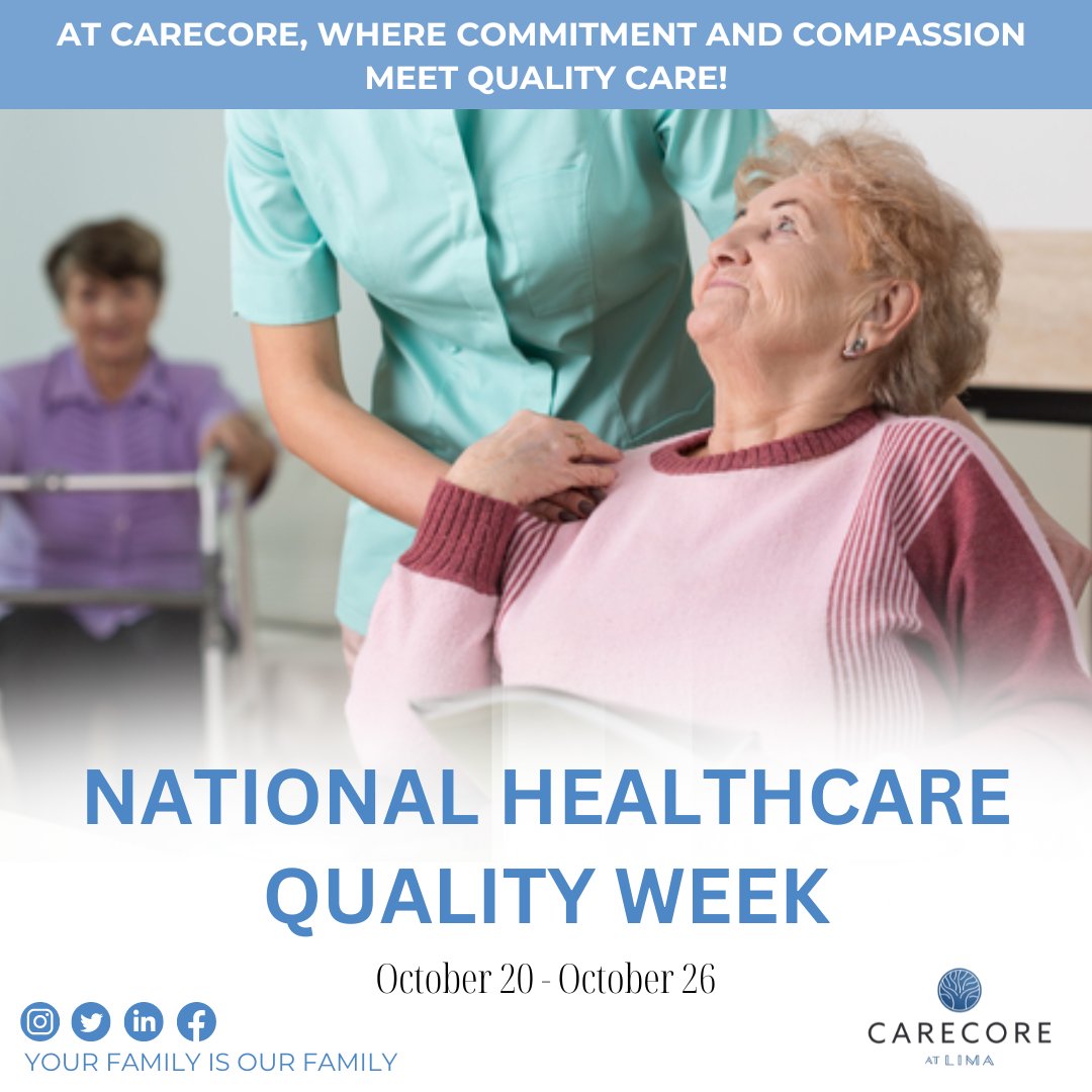 CarecoreLima's tweet photo. This National Healthcare Quality Week, we celebrate the heart of what we do at Carecore, where commitment and compassion come together to deliver exceptional care. Here’s to our amazing team, making quality care a reality every day! 💙🌟 #HealthcareQualityWeek #CarecoreCares https://t.co/oBn5g5owpl