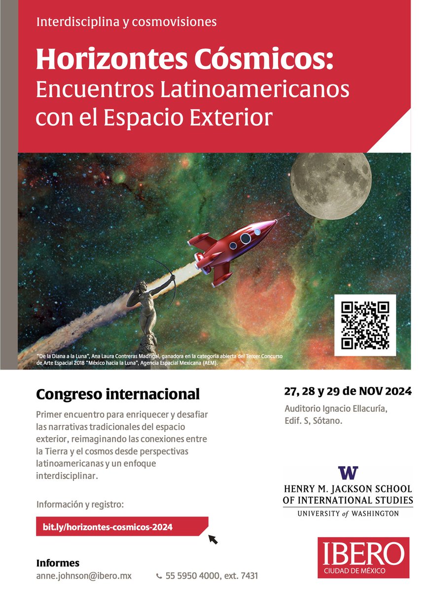 Congreso Internacional | HORIZONTES CÓSMICOS: Encuentros latinoamericanos con el espacio exterior
Noviembre 27-29, 2024

Ibero CDMX

Info: ow.ly/AC3250TJm3s