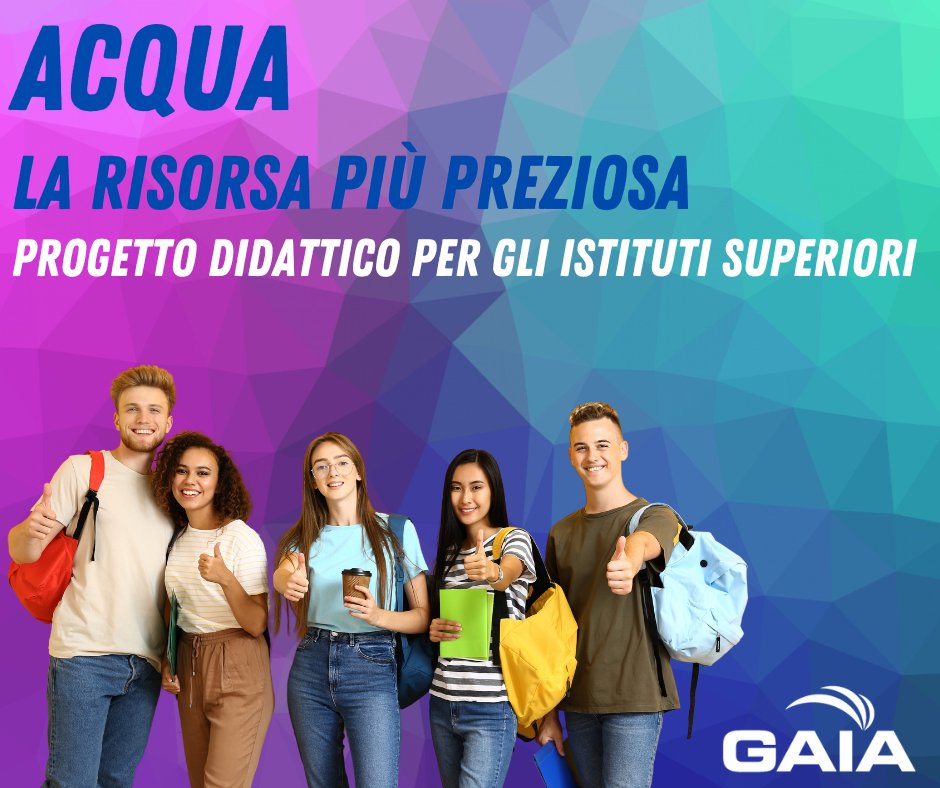 GAIA_acqua's tweet photo. GAIA torna nelle scuole! 
💧Il gestore idrico sta promuovendo un nuovo progetto didattico per le scuole superiori. L’iniziativa  ha l’obiettivo di sensibilizzare le nuove generazioni sul tema  dell’acqua e del cambiamento climatico.
ℹ️Per saperne di più: https://t.co/M8GFVeSLxZ https://t.co/hXRs9vhx9i