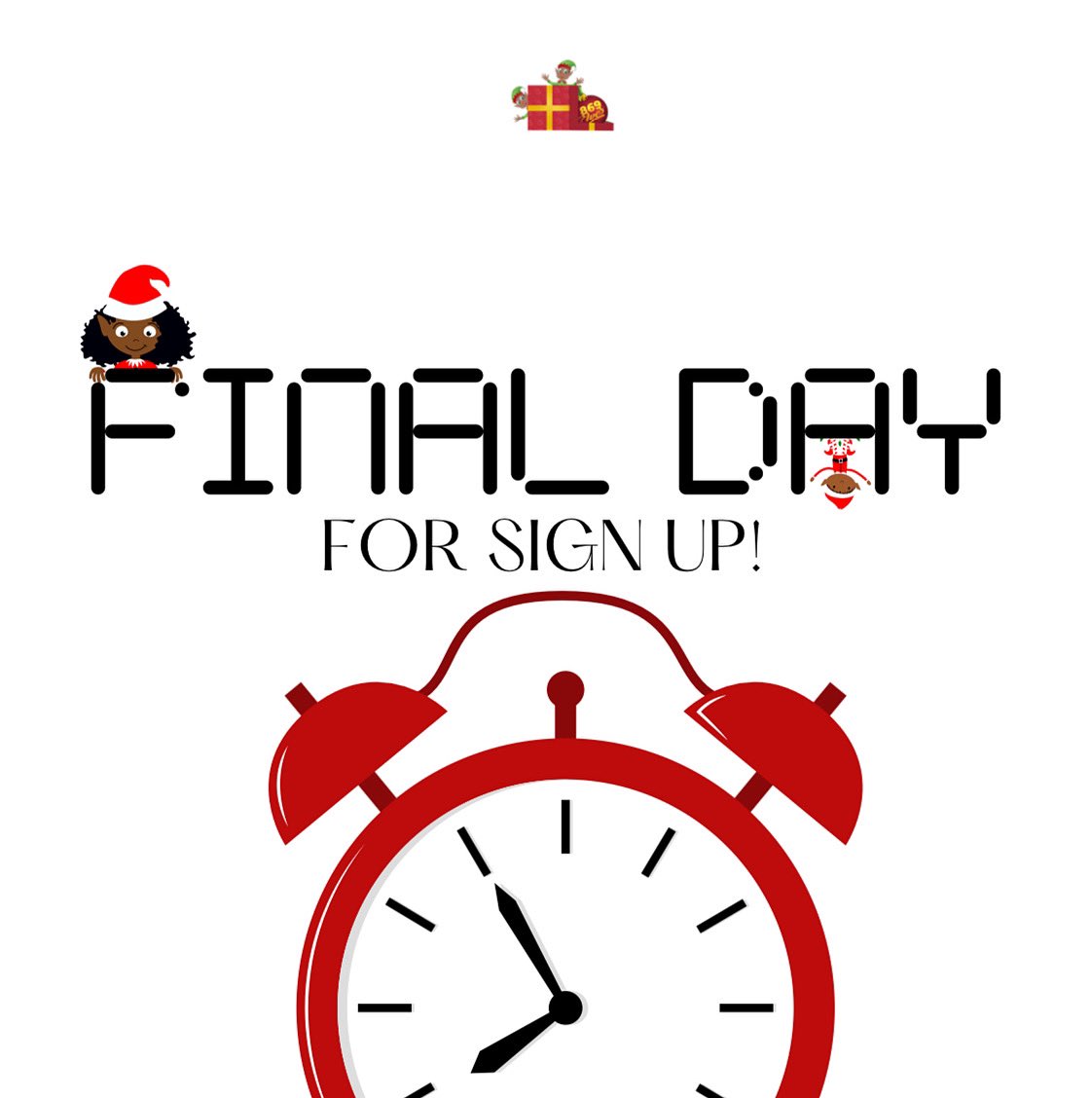 869Elves's tweet photo. ⏰❗️FINAL DAY TO SIGN UP ❗️⏰

Don’t miss out on the opportunity to make a child’s Christmas BRIGHTER!✨

LINK IN BIO!🎁

#869elves https://t.co/X03G6cSCyh