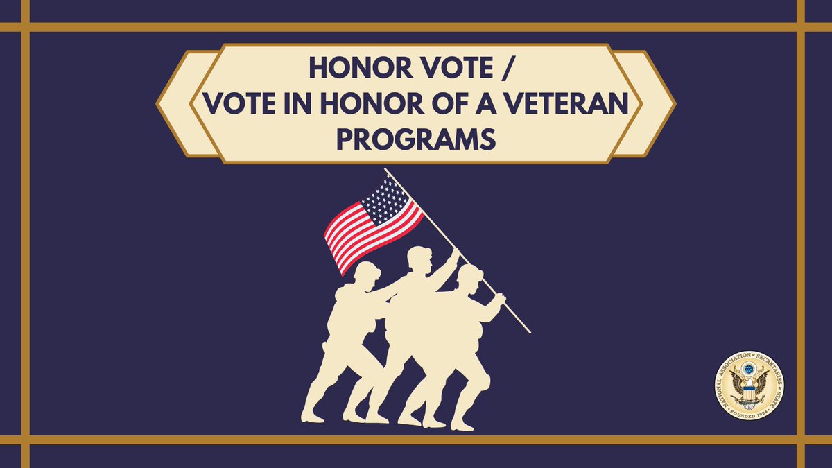 #DYK Several states offer Honor Vote/Vote in Honor of a Veteran programs, where voters can show their appreciation for service members?

Learn more by reading <a href="/NASSorg/">NASS</a>’s newest issue paper here ➡️🔗: nass.org/sites/default/…