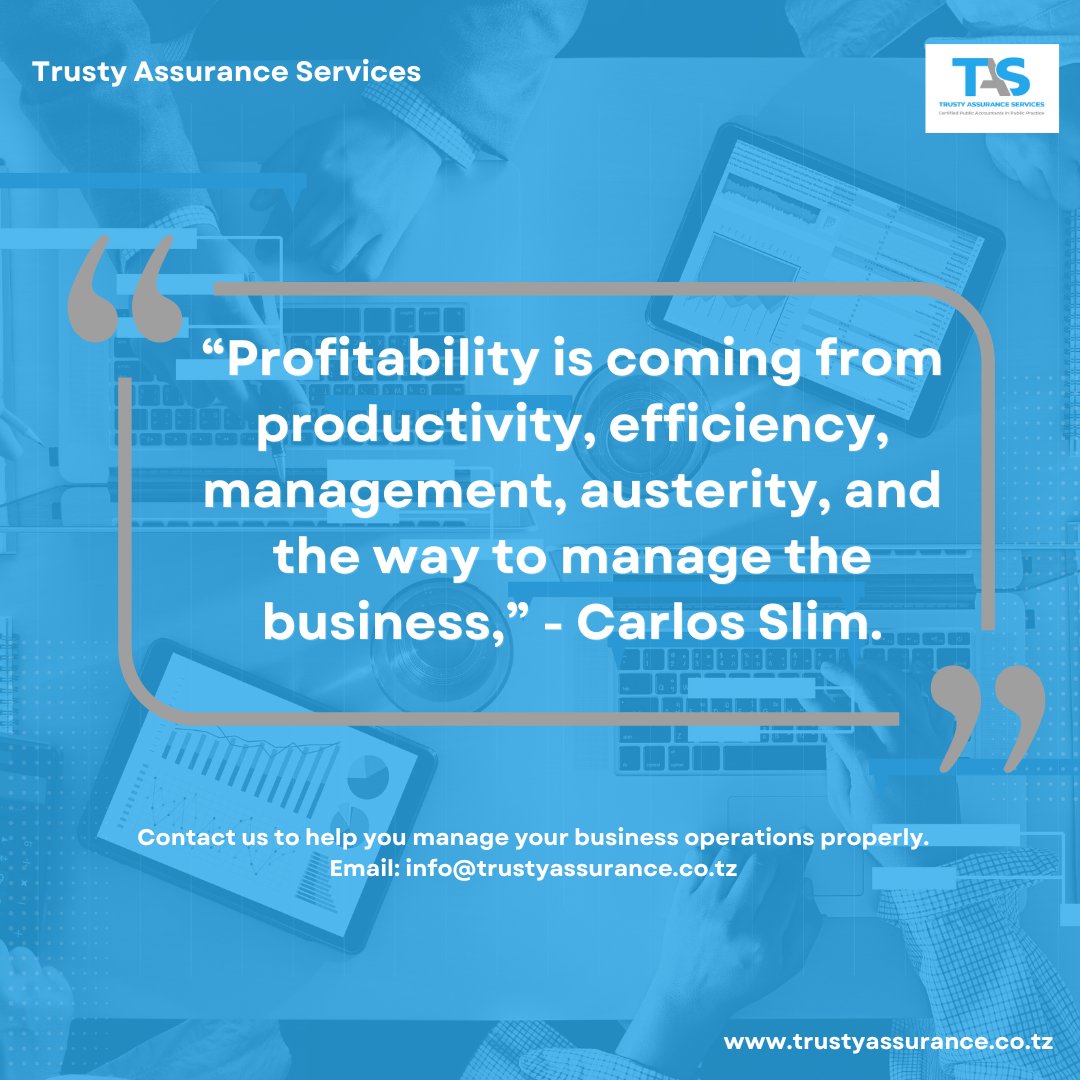 Trusty Assurance Services (@trustyassurance) on Twitter photo Achieving profitability isn't just about numbers—it's about productivity, efficiency, and strategic management.
At <a href="/TrustyAssurance/">Trusty Assurance Services</a>, we help you optimize your business operations to ensure long-term success.
Let's us manage your business the smart way!
#TrustyAssurance Achieving profitability isn't just about numbers—it's about productivity, efficiency, and strategic management.
At <a href="/TrustyAssurance/">Trusty Assurance Services</a>, we help you optimize your business operations to ensure long-term success.
Let's us manage your business the smart way!
#TrustyAssurance