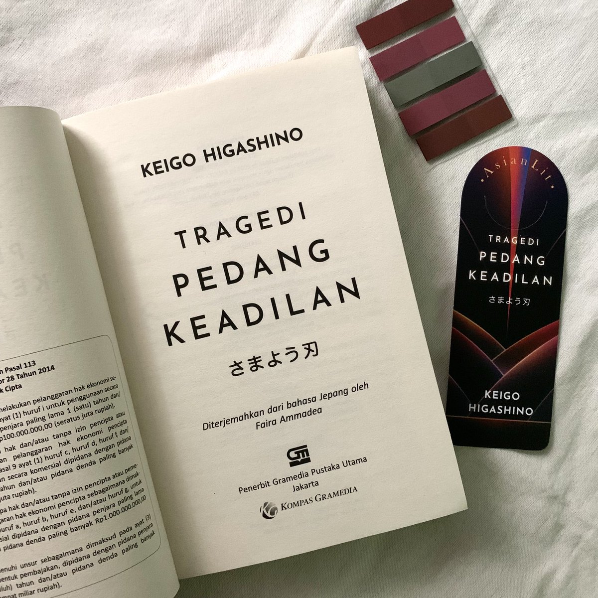 rheiadingabook's tweet photo. — currently reading
Tragedi Pedang Keadilan
Keigo Higashino
#OcToBeRead
#Oktopus
@PerpusBerjalan
𐙚
Start ⨾ https://t.co/i5fXePUMAy