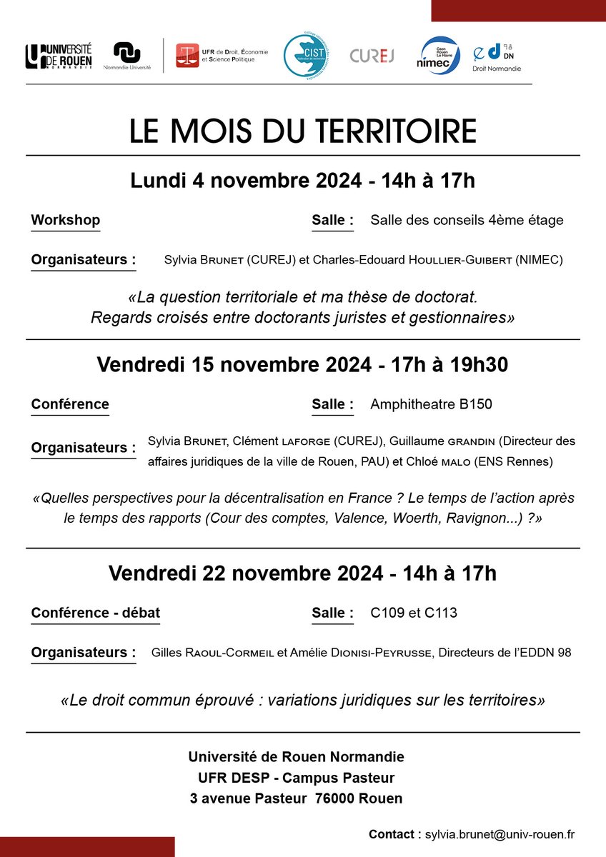 Le mois du territoire, série de conférences organisée par Sylvia Brunet, en lien avec le <a href="/fr2007_cist/">CIST</a>