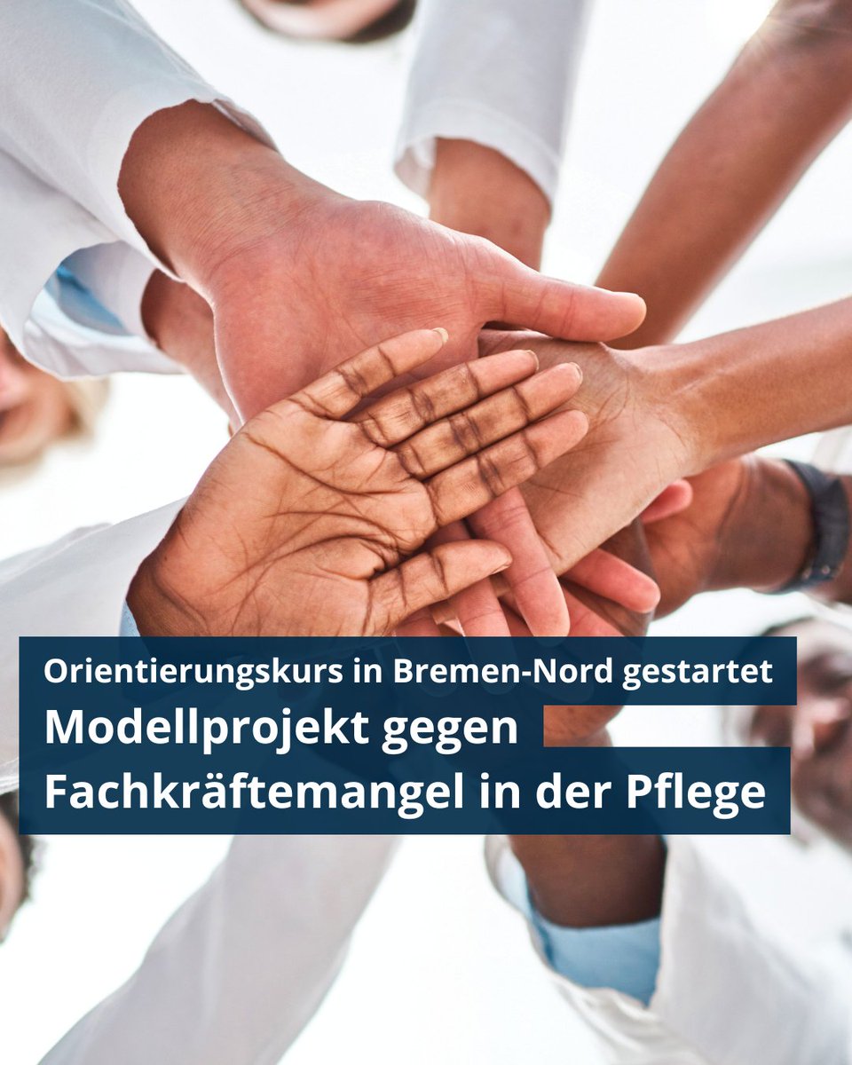 In Bremen-Nord wird ab heute ein neuer Ansatz zur Gewinnung von Personal für die Langzeitpflege erprobt: Ein vierwöchiger Orientierungskurs soll rund 20 Teilnehmenden quartiersnahe, niedrigschwellige Einstiege in die Pflege eröffnen. 

➡️senatspressestelle.bremen.de/pressemitteilu…