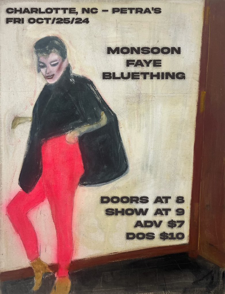 Catch Faye on Friday (10/25) at Petra’s with Monsoon &amp; Bluething 🧛‍♂️