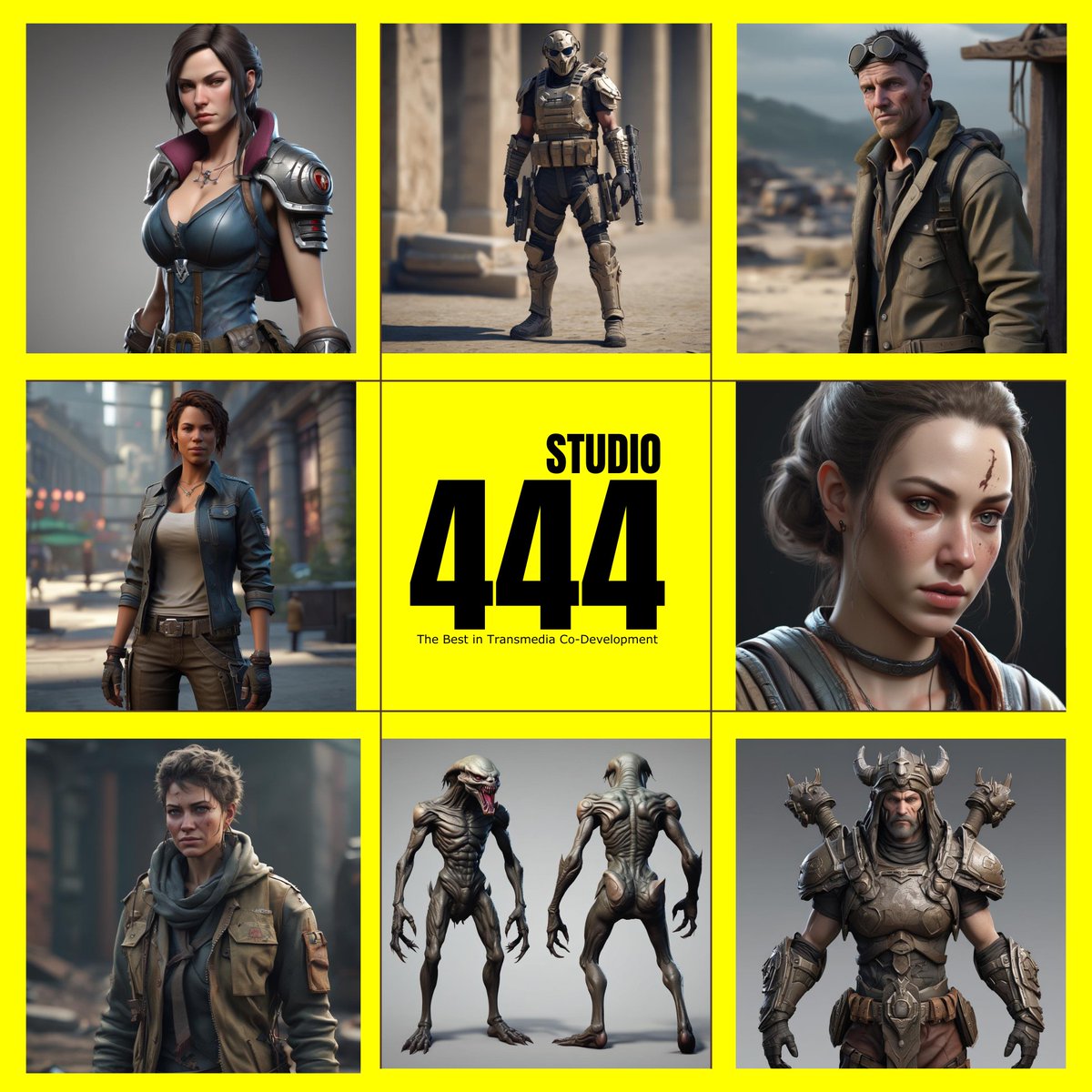 444exec's tweet photo. We specialize in creating engaging characters for #gaming, #TV, &amp; #film across all genres. Our art models are crafted to bring creative visions to life, ensuring characters resonate with audiences. Ready to elevate your project with unforgettable characters? Let’s chat! #GameDev https://t.co/VcSJjrH6W7