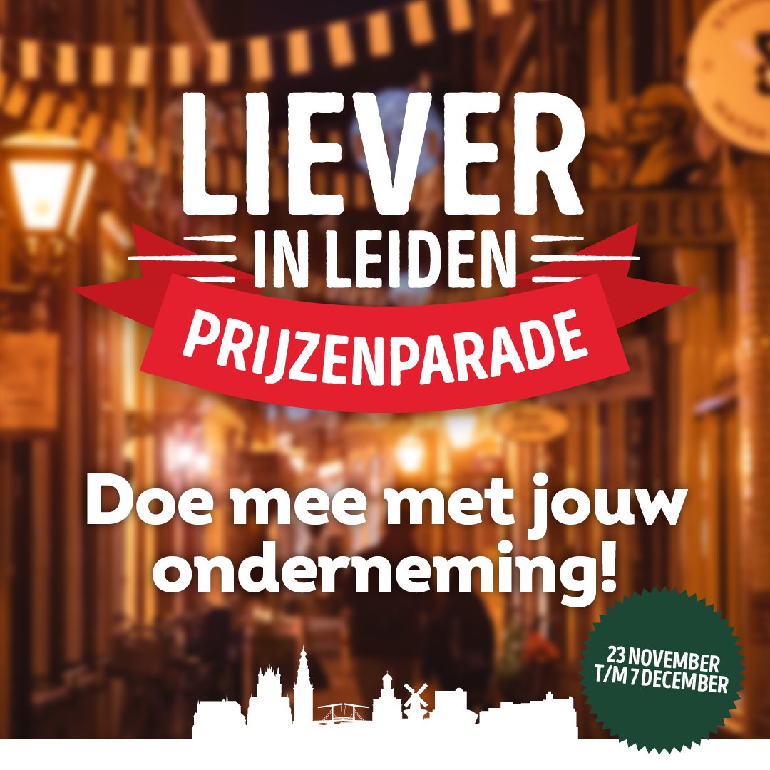 Doe mee met de Liever in Leiden Prijzenparade: laat klanten kans maken op prachtige Leidse prijzen &amp; trek extra bezoekers naar jouw winkel. Lees meer ➡️ centrumvanleiden.nl/prijzenparade/