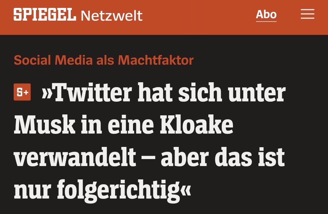 Für den Spiegel ist freie Meinungsäußerung eine „Kloake“. Mehr muss man nicht wissen.
#FreeSpeech