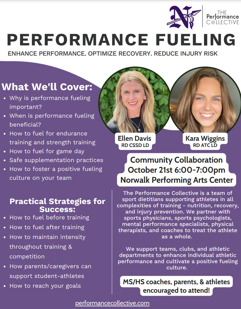 SportsMedNHS's tweet photo. Come to the NPAC tonight for a great opportunity to learn more about performance fueling! https://t.co/0on1DjlsOc