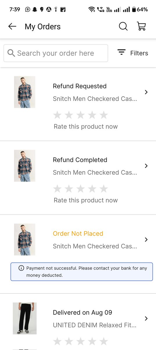 Suchit1099's tweet photo. @Flipkart @flipkartsupport 
Worst and pathetic service 
I have ordered a shirt on 05oct and after waiting for 10days I received the order which was of different colour and pattern.I have got the refund but ordering again the same stuff came never going to shop again from Flipkart https://t.co/NC3odC3SZu