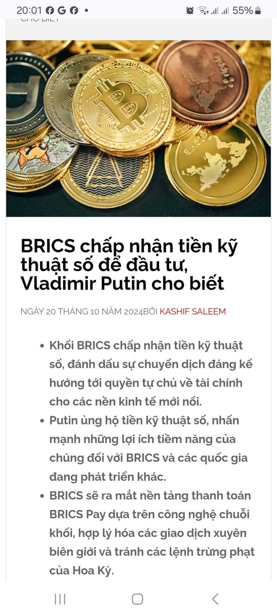 ducvu1204's tweet image. BRICS chấp nhận tiền kỹ thuật số.[#PiNetwork phải #OpenNetwork2024 để hỗ trợ]
☆Thông báo do Tổng thống Nga Vladimir Putin đưa ra tại Diễn đàn Doanh nghiệp #BRICS tại Moscow vào 18/10/2024.
☆Ngoài ra BRICS còn chuẩn bị ra mắt nền tảng BRICS Pay, một nền…