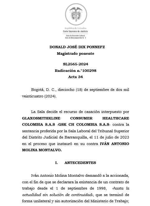 articulo20's tweet photo. SENTENCIA RECOMENDADA 🗣 

#Laboral

@CorteSupremaJ reitera los elementos para la configuración de estabilidad laboral reforzada por situación de discapacidad

SENT: SL2565-2024 | RAD: 100298 https://t.co/xe6mDMdvoY