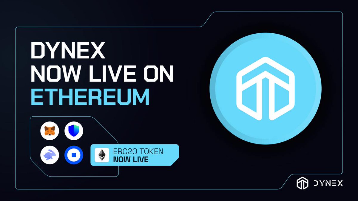 Dynex is now available on Ethereum. Ticker: 0xDNX Contract Address :  https://t.co/n63v2wV3Dk You can buy 0xDNX via Uniswap :  https://t.co/pYFz4RlPbg Swap DNX<->0xDNX : https://t.co/7gZ8YIH4J0 Please  be aware of fake 0xDNX/Dynex tickers. Always