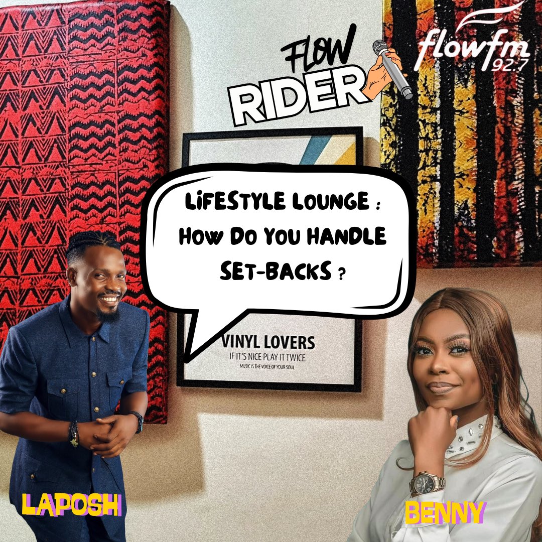 flowfm927's tweet photo. We all face challenges, but how we handle them says a lot about us. 
￼
What do you do when life throws setbacks your way? 
￼
 Share your thoughts with @officiallaposh and @_bennynjaka on the Flow Rider Show!  
￼
#FlowFM927 #FlowRider #LifestyleLounge #Radio #Entertainment https://t.co/niMz6Y3DJ6