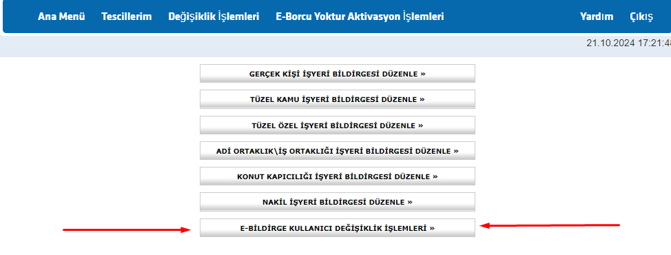 Murat__OKTAY's tweet photo. Sgk E-Bildirge Kullanıcı Değişikliği İşlemleri Artık Online Yapılabilecek.  

E-Bildirge Kullanıcı Değişikliği Uygulaması Kullanıma Sunuldu. https://t.co/7iyMP7j7uV