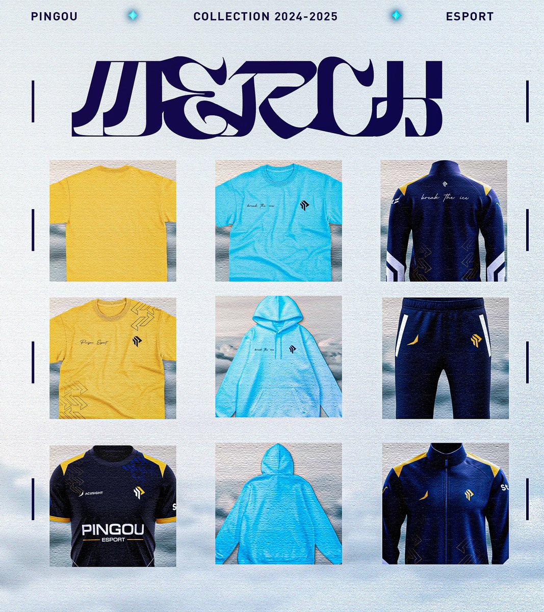 PingouEsport's tweet image. IL EST ENFIN LÀ !!! 🚨

Le merch Pingou Esport 2024/2025 est disponible à l'achat sur le site de notre partenaire @acusight. 🩵💛

Pour vous procurer nos magnifiques items que vous attendiez tant c'est ici (+50 de Rés Glace par pièce) : shop.acusight.co/shop/pingouesp…

#BreakTheIce
