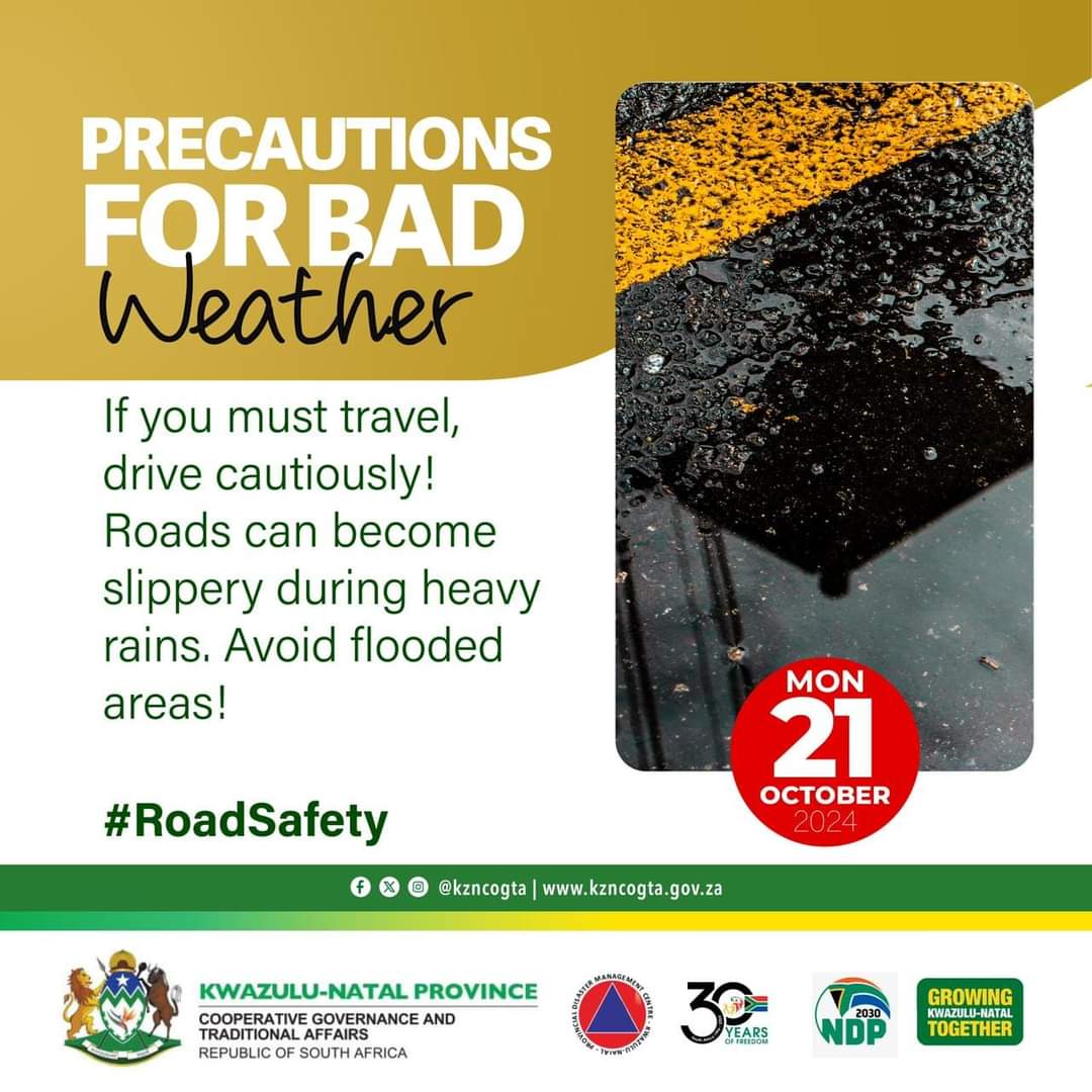 kzncogta's tweet photo. STAY SAFE
#BeDisasterWise https://t.co/jjFZ8TMs2w