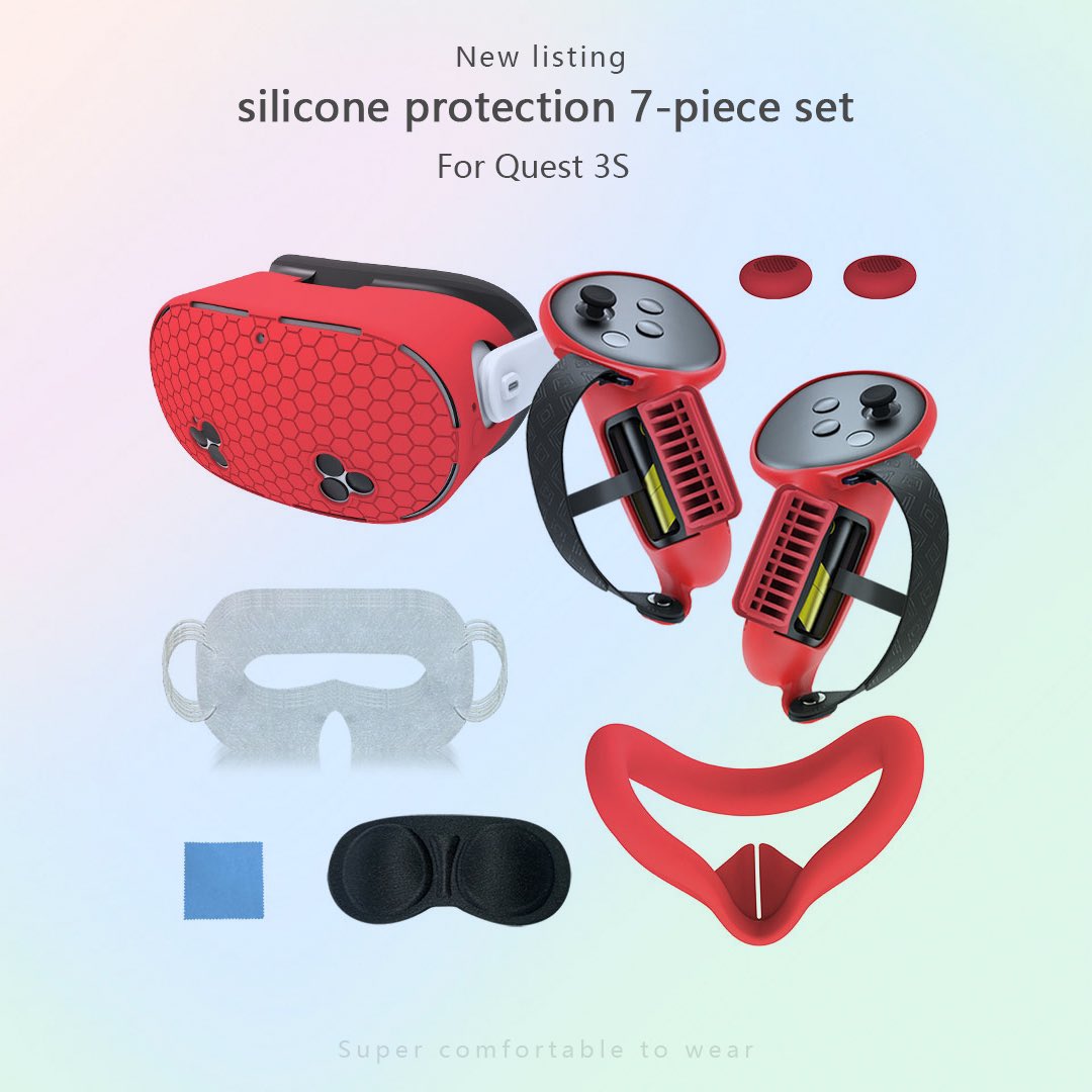 🔥🔥New upgrade, #Quest3S
Custom Design 7-Piece VR Silicone Protective Case Set – For #MetaQuest3S

🌈 Premium Silicone Material: Soft, durable, and easy to clean for long-lasting use.

#MlemonVR #Quest3S #Game #Meta #VR #ProtectivecaseforQuest3S