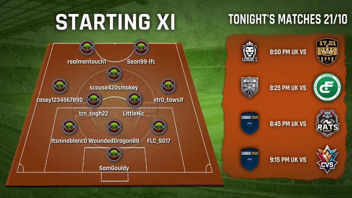 THEREDSPROCLUBS's tweet photo. ๐ Line Up for tonight's games in @OfficialVPG
๐ @VPGUK
๐๏ธ #17 21 (A) โฐ๏ธ8:00PM
๐@OfficialVPG
๐๏ธ #CFCapone (A) โฐ๏ธ8:25PM
๐ @VPGEurope
๐๏ธ #RatsEs (A) โฐ๏ธ8:45PM
๐๏ธ #Cavaliers (H) 9:15PM
Goodluck to are opponents ๐ค
๐น Live Streaming on YouTube- Scouse420smokey https://t.co/REtnsTTPZf