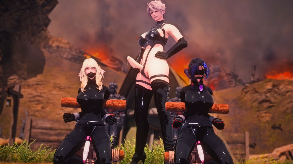 Misija's betrayal had enabled her to capture not only Mikoto, but the Warrior of Light as well. With such a decisive blow, the Resistance was sure to crumble, and all the while the Queen would enjoy her new spoils of war~ 

#Au_ra #Xaela #FemRoe #ffxivnsfw #ffxivlewd #GPOSERSNSFW