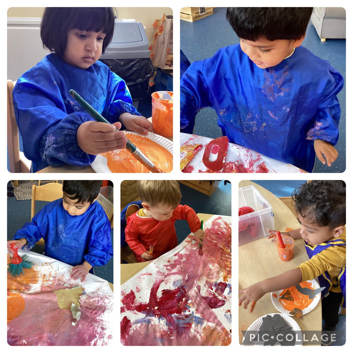 BSPDNursery's tweet photo. Toddlers @BSPDNursery used autumn coloured paints today in the craft area. #Autumn #freepainting #creative #colourmixing #craftarea #ToddlerRoom https://t.co/Ueo4K3OOqS