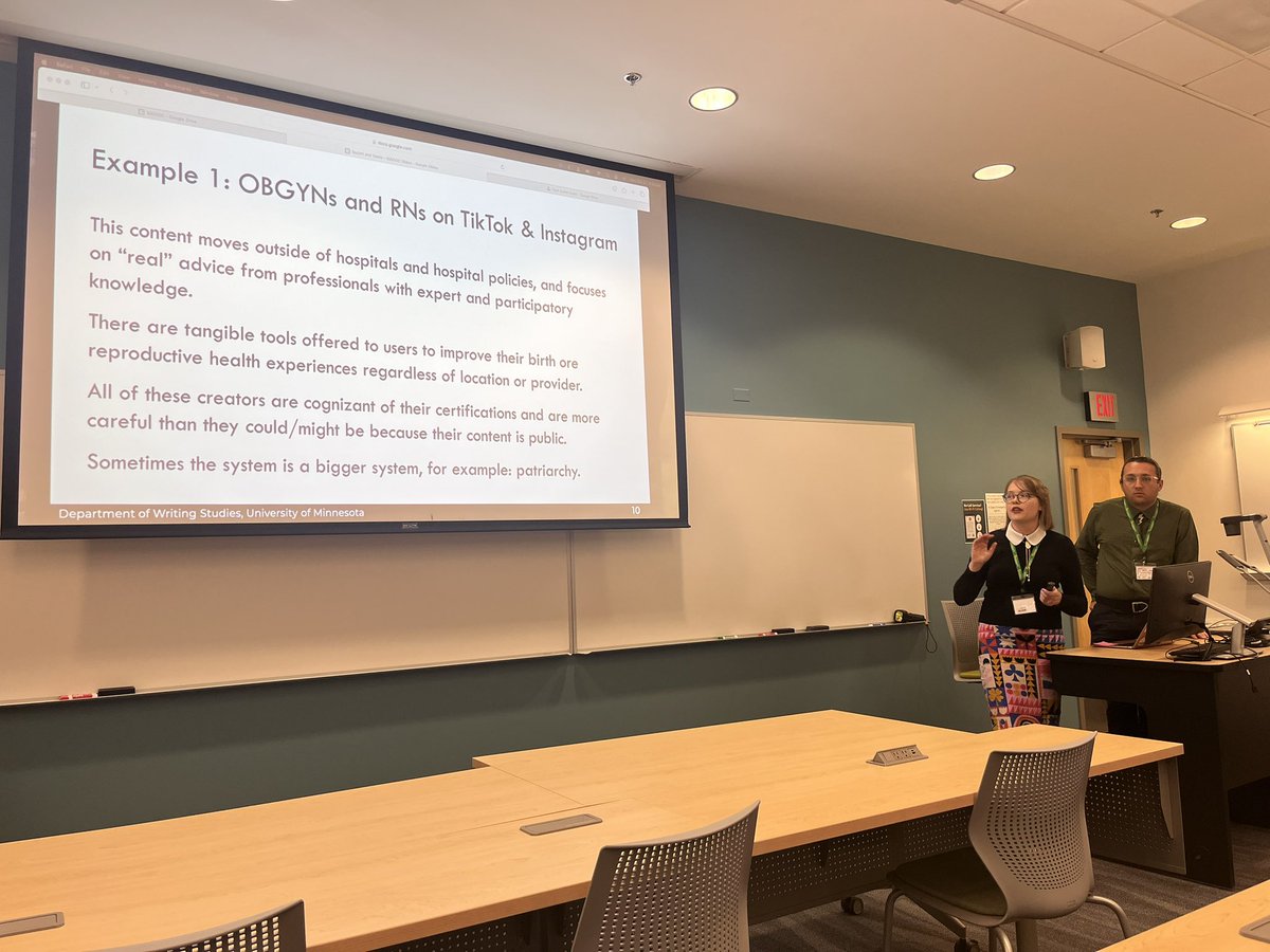 Bronsosaurus's tweet photo. Happening now: Caitlin Baulch and Stuart Deets discussing experts engaging in Tactical Tech Comm on platforms like TikTok #SIGDOC24 https://t.co/dumRXbXJD4
