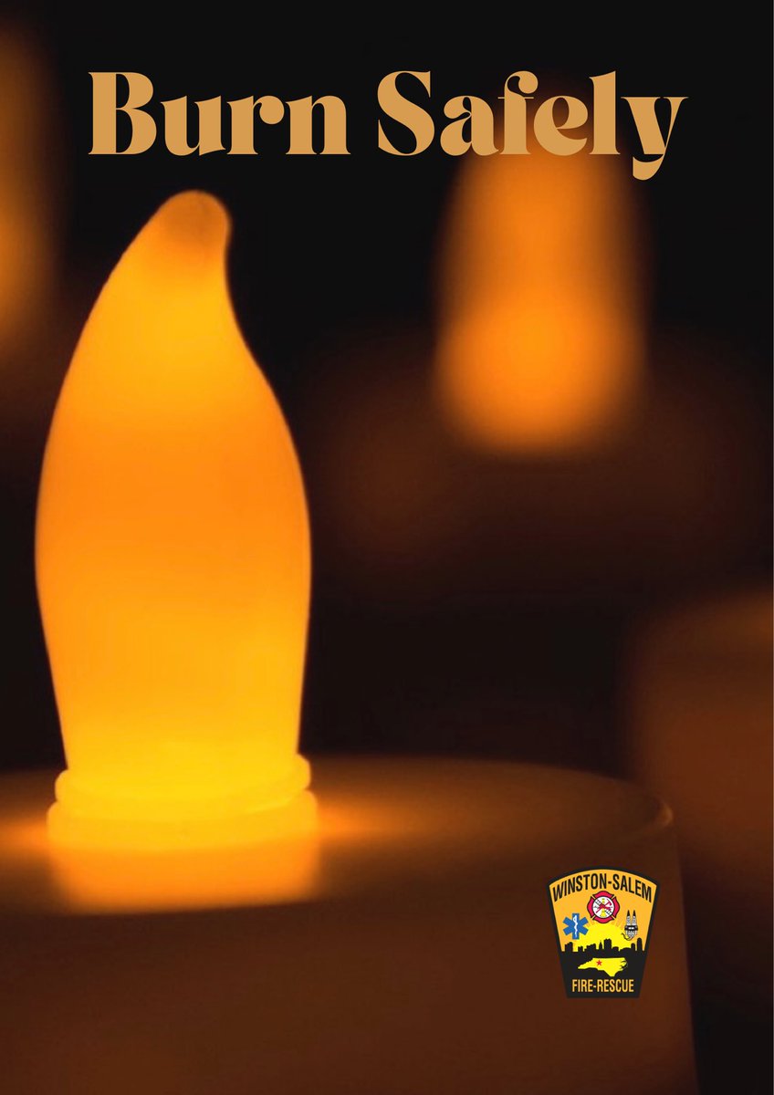 cityofwsfire's tweet photo. 🕯️#CandleFireSafetyWeek #BurnSafely #WSFire
🚫Never leave a lit candle alone.
✅ Always put them out when you leave the room, go to bed or leave the house.
🤔Consider using battery operated candles which give the same light effect without the risk from flames. https://t.co/kNMJFCwL1f