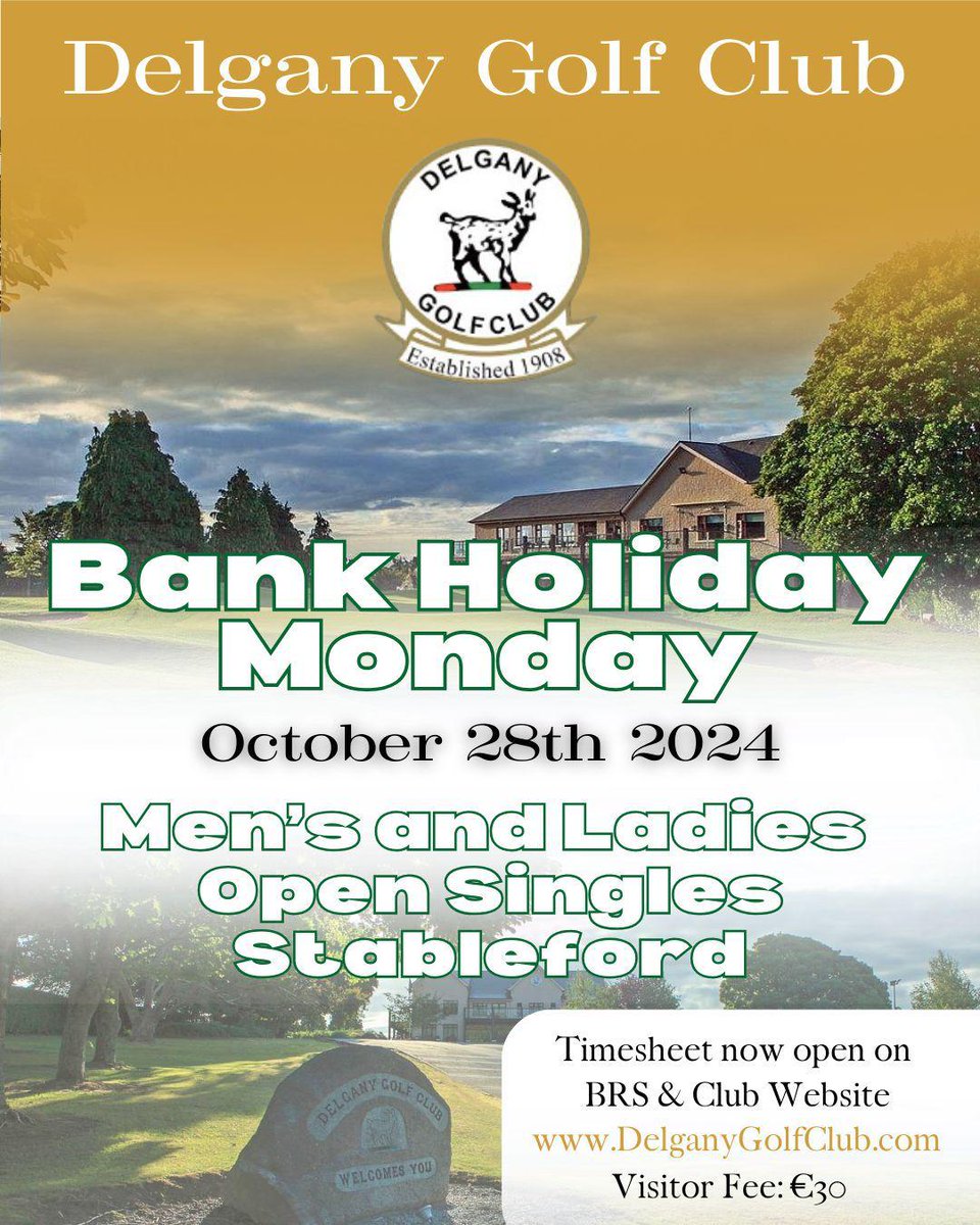 Next Monday we hold an Open singles competition, this will be the last full 18 holes singles of 2024. Our greens are perfect right now and the Autumnal colours have to be seen to be believed...full catering and the timesheet is filling fast...