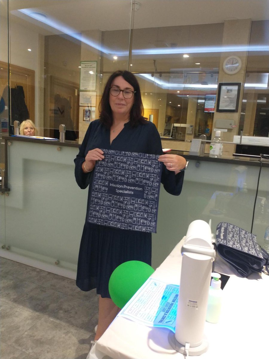 Chief Nurse Claire McKenna helping to promote  Infection Control Week at the Alie Street Roadshow. #IPCWeek <a href="/_ClaireMckenna/">Claire McKenna</a> <a href="/EurIngDavid/">David : CEng FCIBSE</a> <a href="/EMarufu/">Eullita Marufu</a> <a href="/SashaJs1980/">Sasha Singh</a> <a href="/NHS_ELFT/">East London NHS Foundation Trust (ELFT)</a>