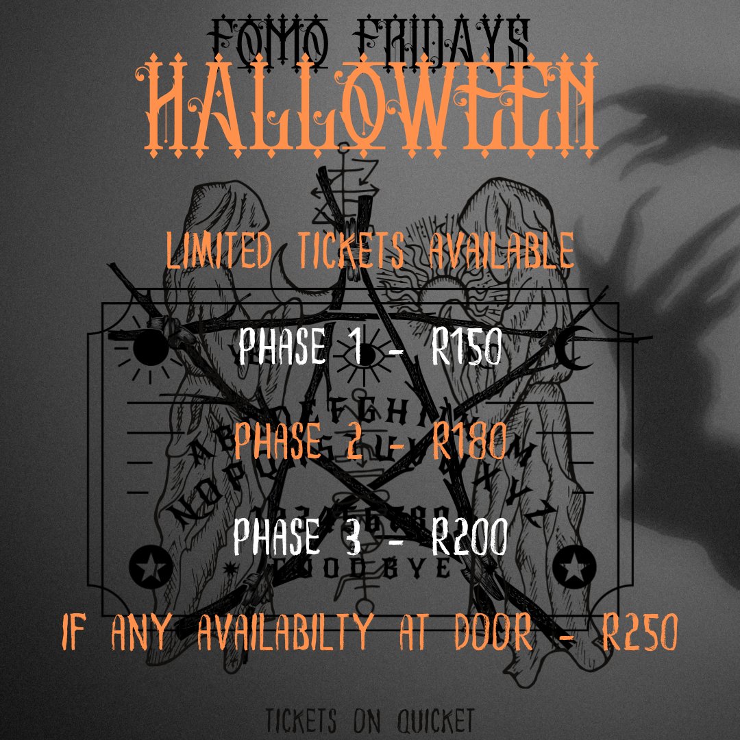 The wait is over witches... grab your brooms. We ride at dawn!

🧹FOMO FRIDAYS HALLOWEEN
🧹FRIDAY 1 NOVEMBER 
🧹UNTITLED BASEMENT

Tickets: qkt.io/pKVwsX

#WELCOMETOTHECOVEN #FOMOHALLOWEEN