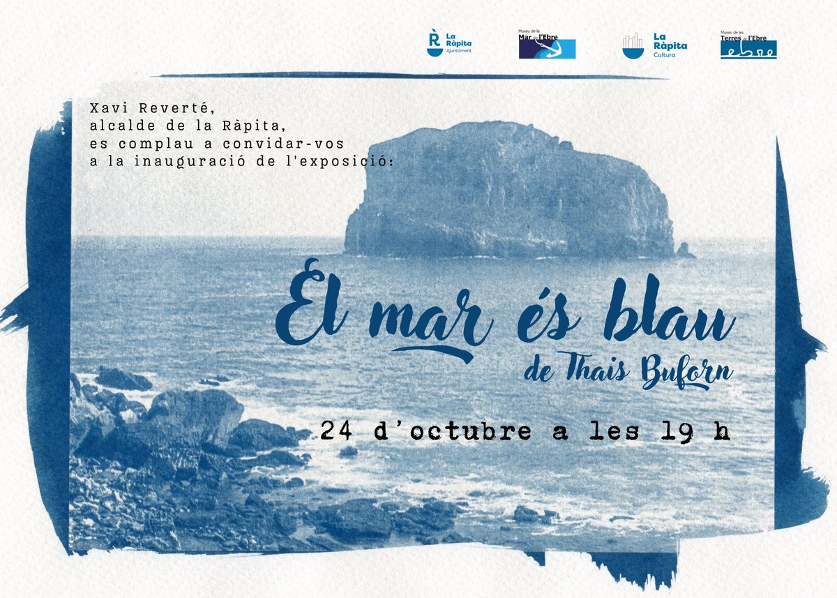 MuseuMarEbre's tweet photo. 🔔RECORDATORI| Aquest dijous a les 19 h inaugurem l'exposició "El mar és blau" de Thais Buforn. 🌊

T'hi esperem‼️🥂 https://t.co/TbBnuSzMtT