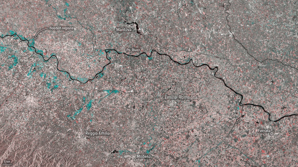 ESA Earth Observation (@esa_eo) on Twitter photo Flooding in Emilia Romagna🇮🇹as seen from space.
This <a href="/CopernicusEU/">Copernicus EU</a> #Sentinel1 composite image shows in blue the extent of the floods that affected the region on 20 October as several rivers overflooded.
<a href="/CopernicusEMS/">Copernicus EMS</a> has been activated. High resolution (Sentinel-1) and very Flooding in Emilia Romagna🇮🇹as seen from space.
This <a href="/CopernicusEU/">Copernicus EU</a> #Sentinel1 composite image shows in blue the extent of the floods that affected the region on 20 October as several rivers overflooded.
<a href="/CopernicusEMS/">Copernicus EMS</a> has been activated. High resolution (Sentinel-1) and very