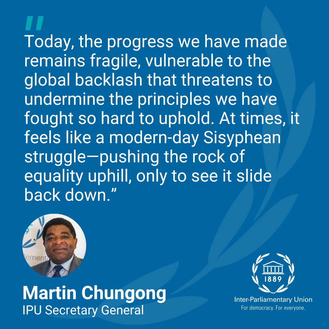 MartinChungong's tweet image. This morning I addressed the Beijing+30 Regional Review on accelerating Gender Equality.

A lot has been achieved since 1995 and the Beijing Declaration.
But progress is stagnating.
We need more determination to pushback on pushback against women’s right and #genderequality.
#IPU