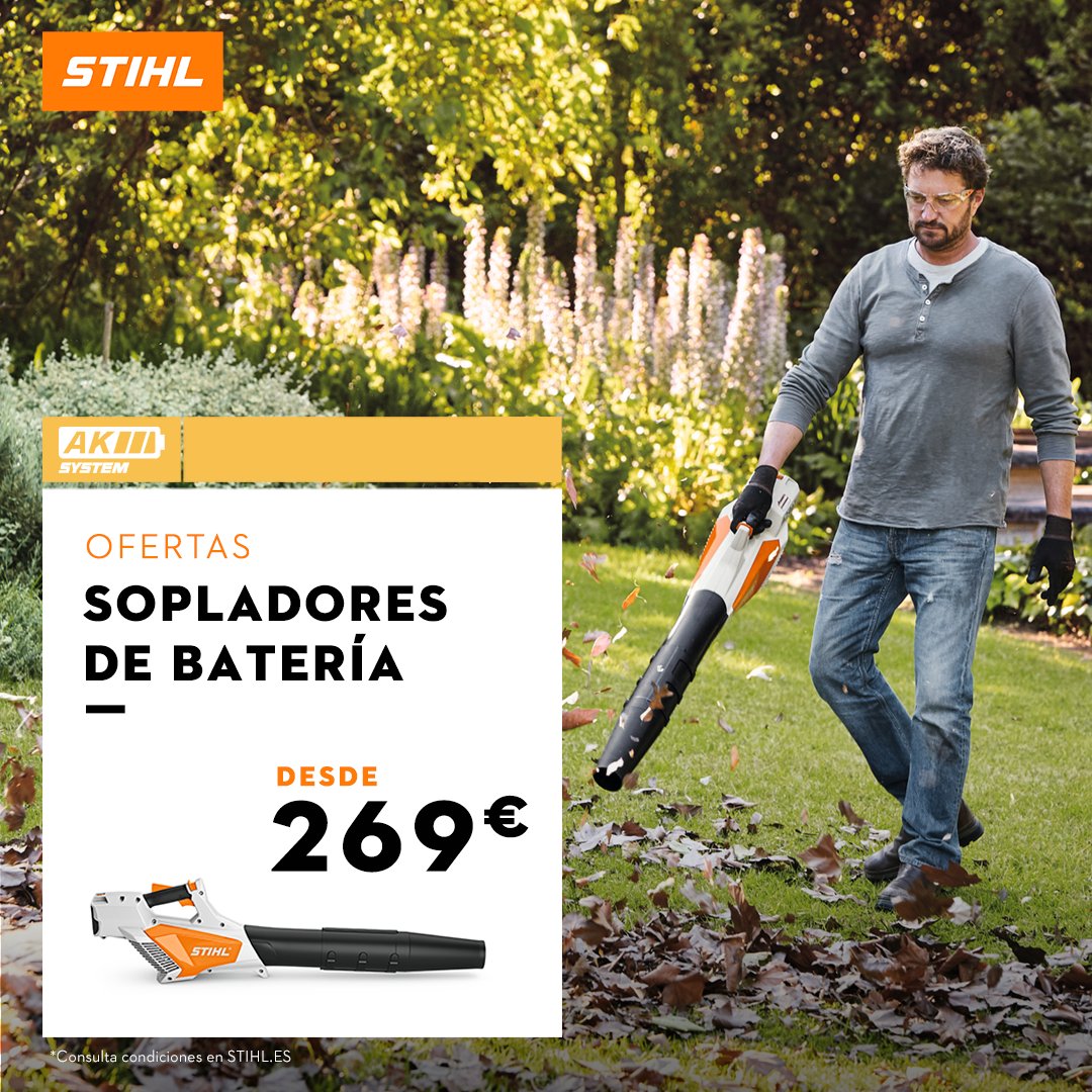 stihl_es's tweet photo. 🔶Aprovecha nuestras ofertas de otoño y consigue tu soplador de batería STIHL desde 269€🔶.

Además, te regalamos 50€ con nuestra promo CASHBACK STIHL.

🛒Compra el tuyo - https://t.co/Vg9vLEK7LK

#ofertas #soplador #bateria https://t.co/IoNiwtdPtO