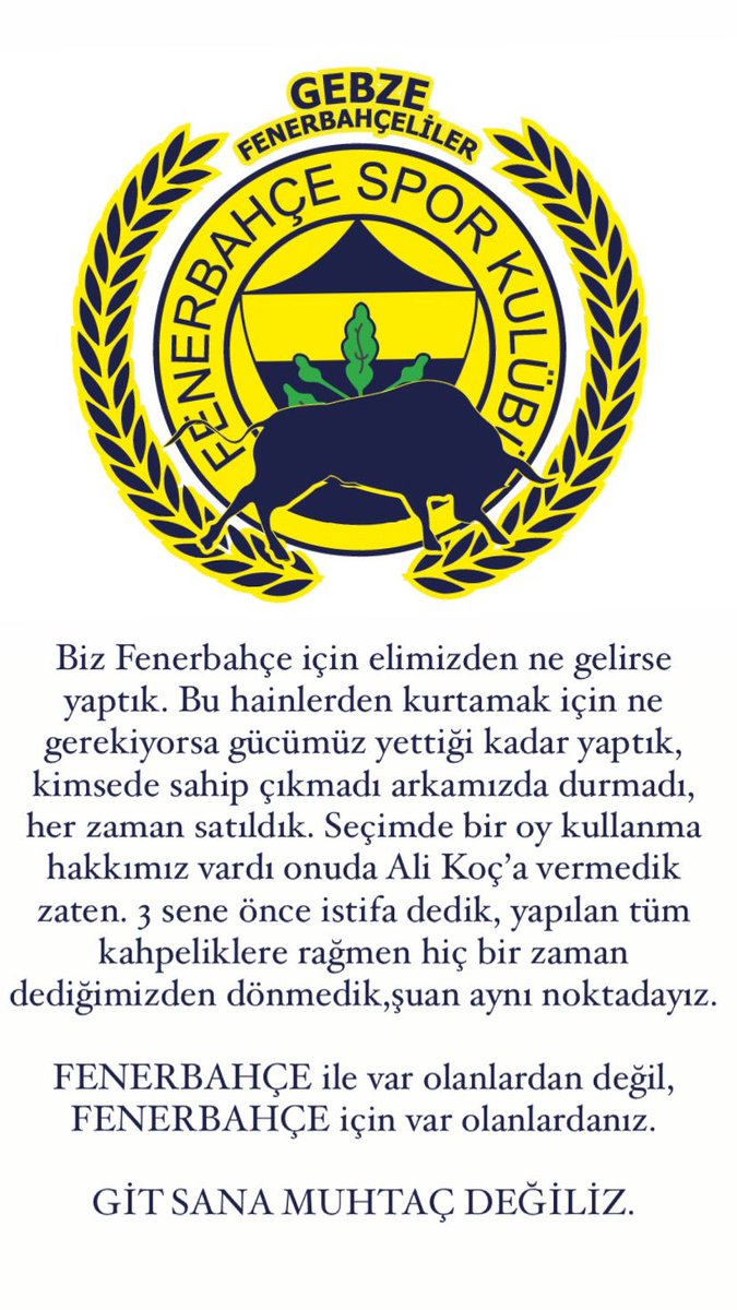 Gebze Fenerbahçeliler (@gebzefenerbahce) on Twitter photo 
