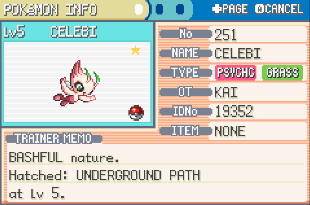 GungnirYT's tweet photo. Shiny Pomeg Glitch Celebi after 21377 total resets! Took 4 phases but it was well worth the wait :) https://t.co/JZVWwZ681a