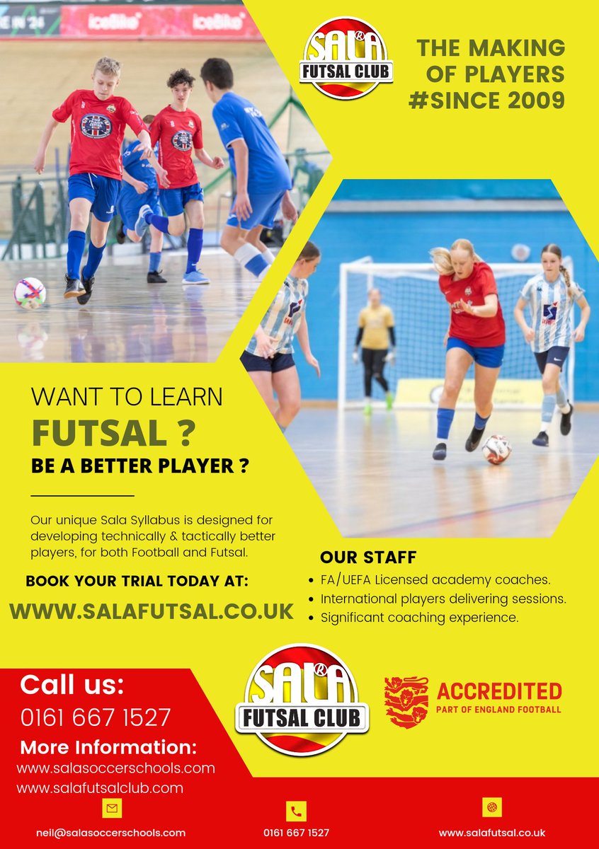 <a href="/salafutsalclub/">Sala Futsal Club</a> are looking for new players to join this great sport! Develop new skills and meet new friends, all details below👇<a href="/active_tameside/">Active Tameside</a> <a href="/tamesidessp/">Tameside SSP</a>