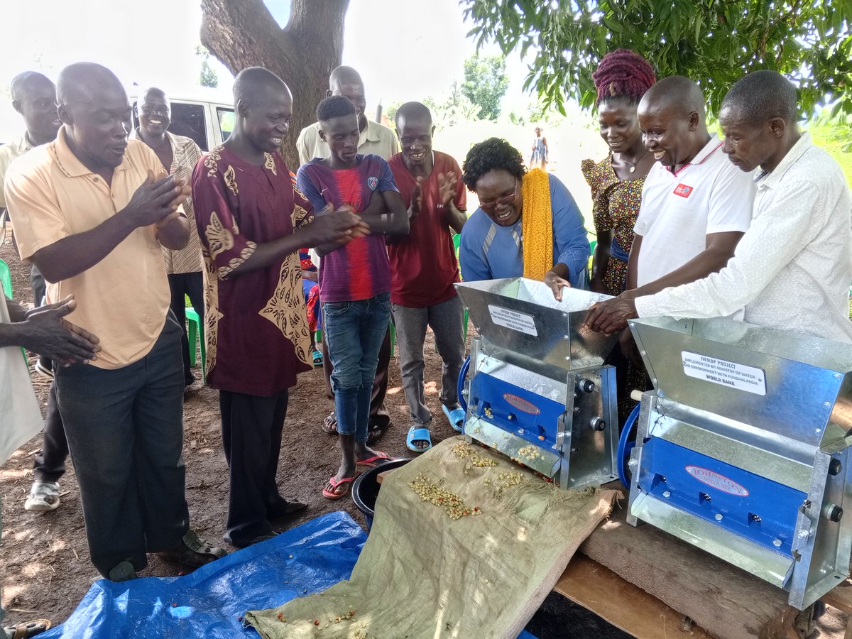 NRDIUGANDA's tweet photo. Promoting Alternative Income Generating Activities (IGAs) is one of the ways to alleviate poverty in Uganda. Recently, NRDI under MoWe gave out coffee pulping machines to Coffee Farmers in Budduda Village, Bukedea District in a bid to promote coffee value chain#IWMDPAwoja Project https://t.co/XwaMzRvz6I